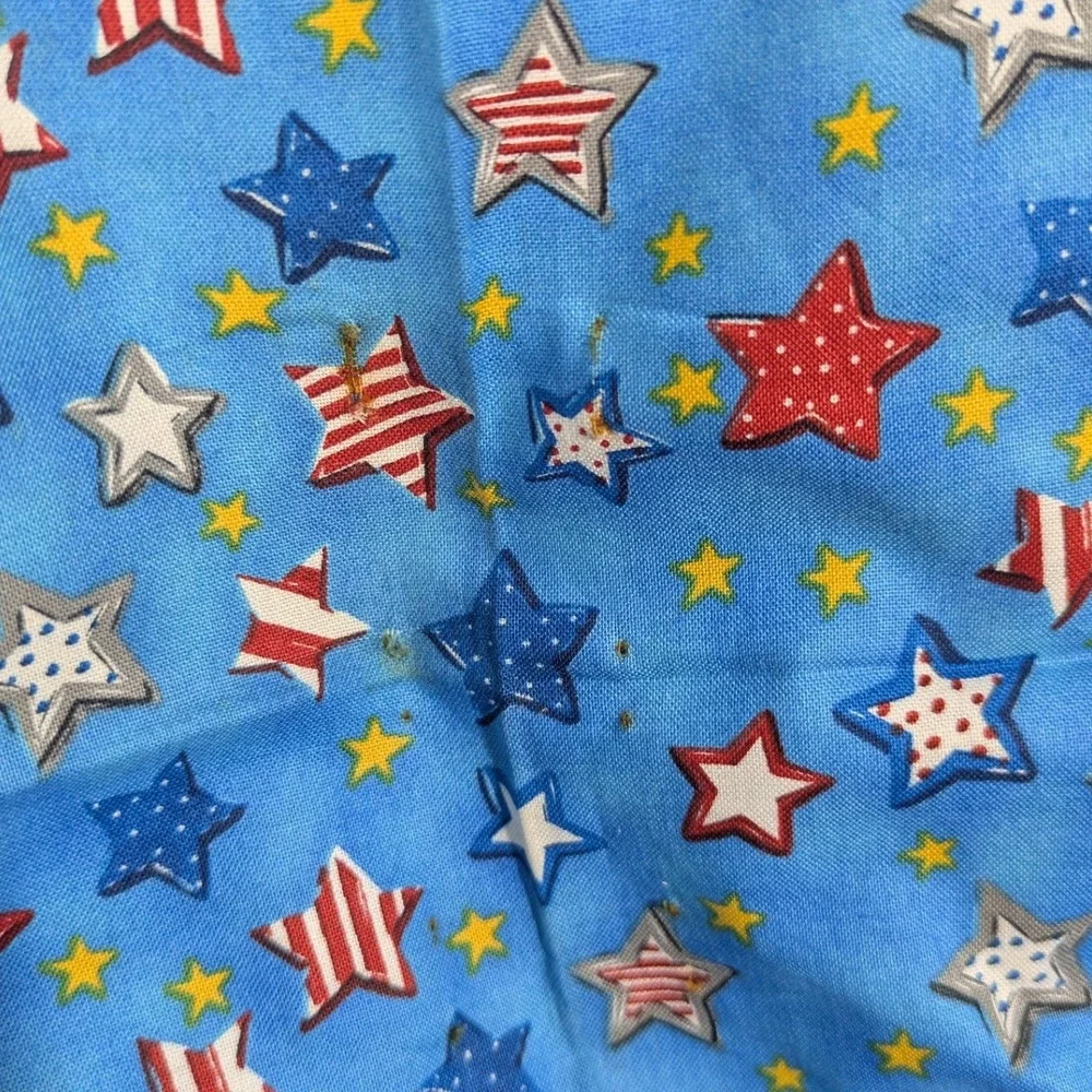 Patriotic Stars Blue Cotton Americana Sewing Quilting 44